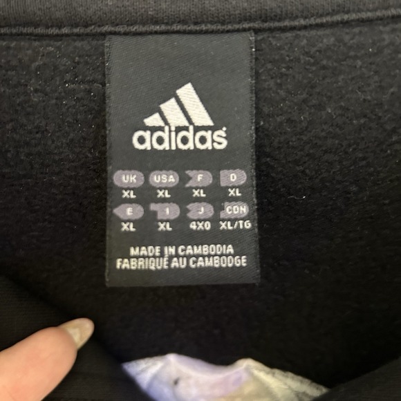 Men's Adidas Soccer Quarter-zip Jacket Black  Gray Soccer Ball Size XL NWOT - Picture 5 of 7